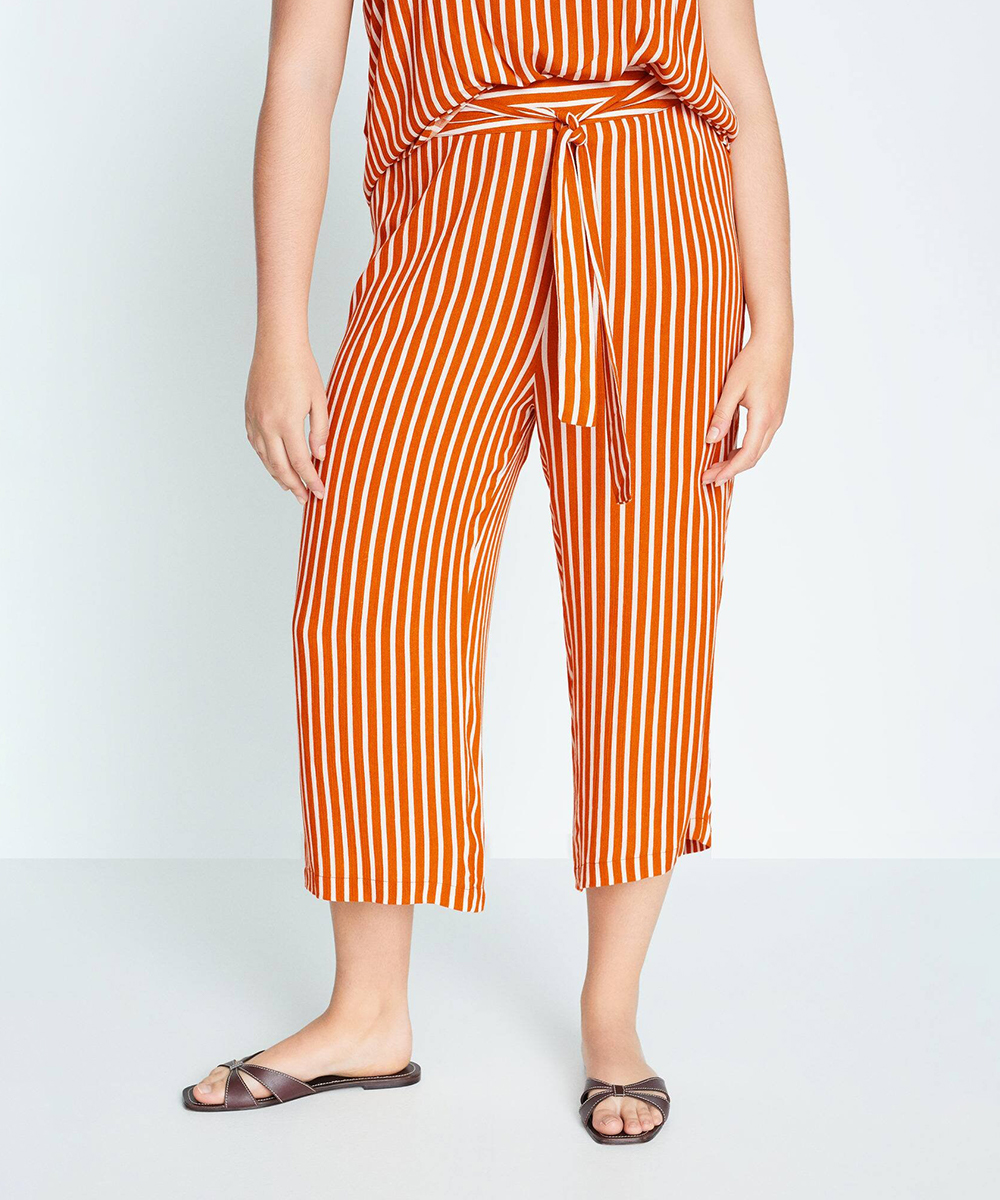 Pantaloni Mango Violeta, caramiziu, S