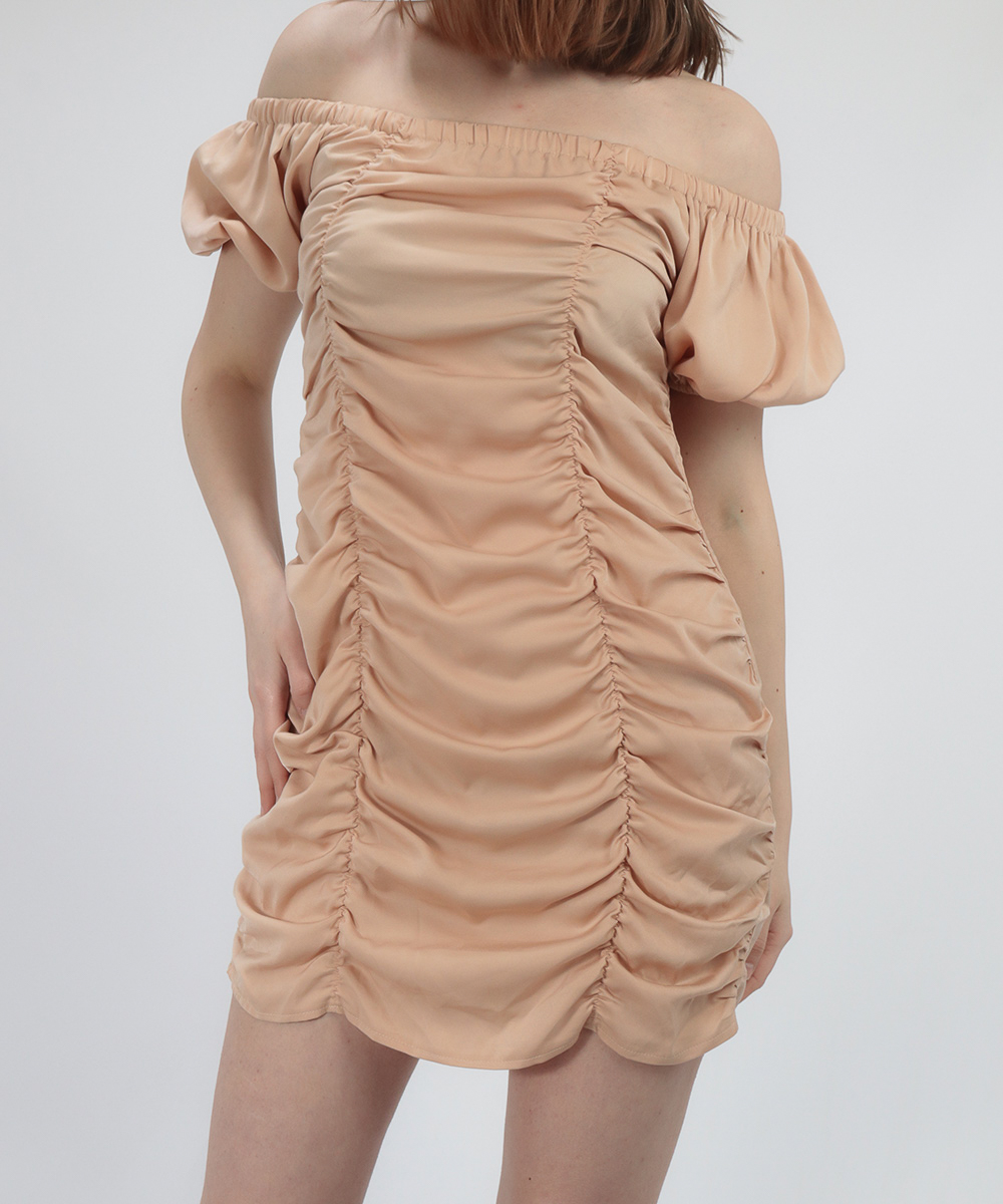 Rochie scurta shein, maro deschis, l