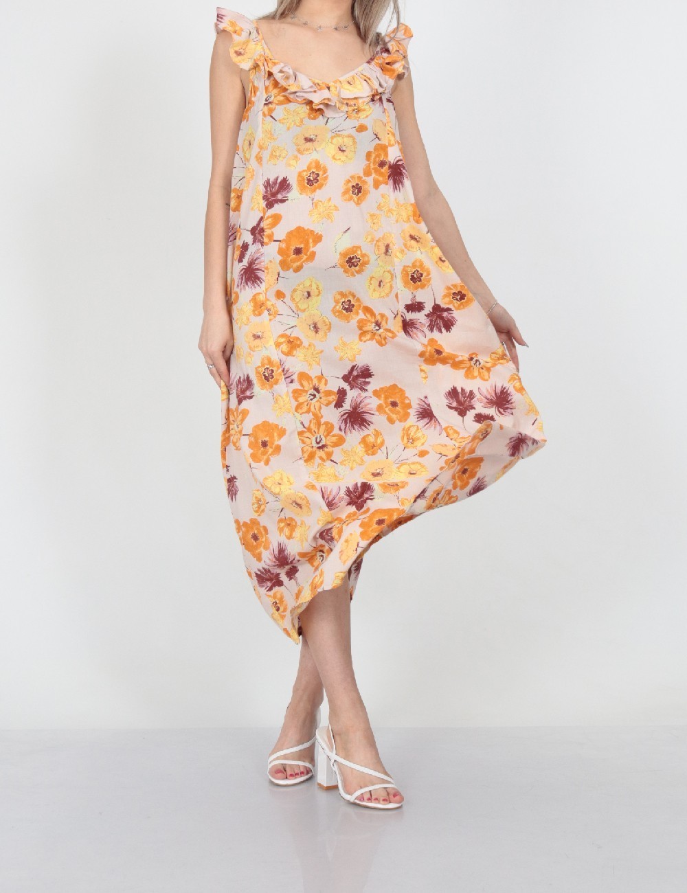 Rochie lunga Jacqueline de Yong, roz pudra