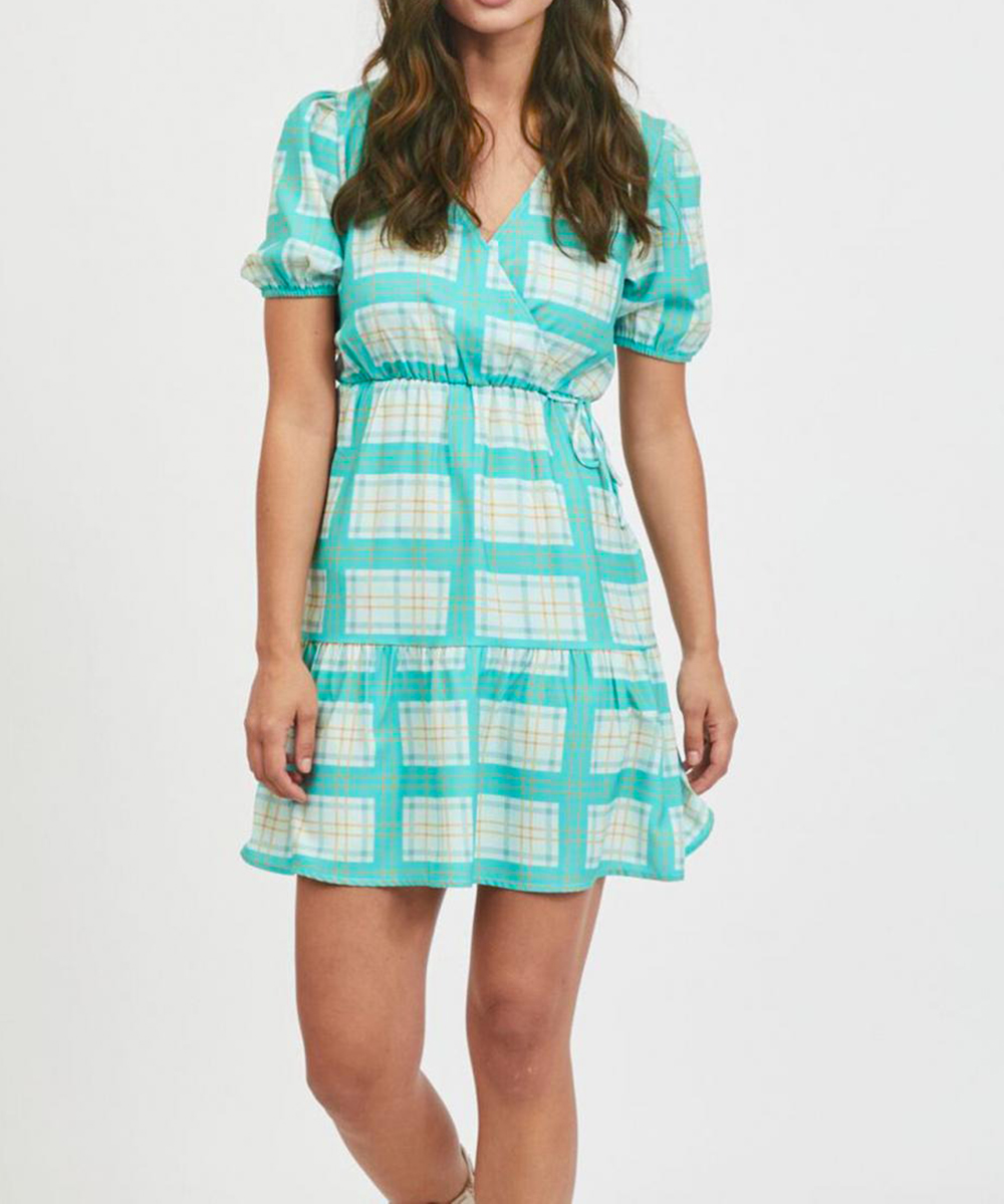 Rochie scurta Vila, turcoaz, L