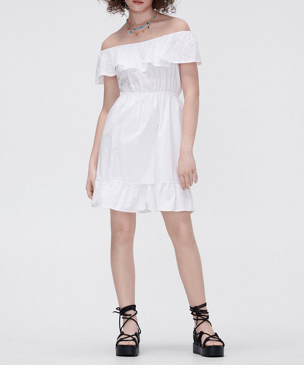 Rochie scurta CROPP, alb, XS