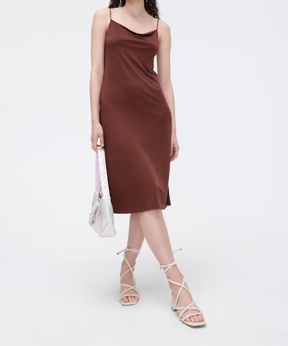 Rochie medie CROPP, maro, XS