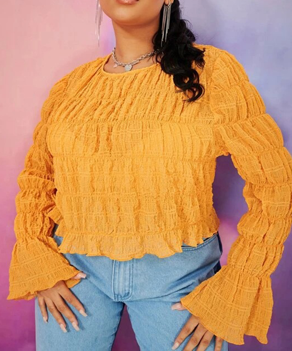Bluza shein curve, mustar, 0 xl