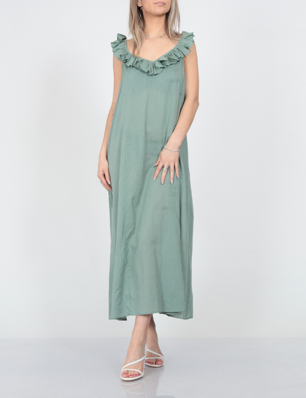 Rochie medie Jacqueline de Yong, verde, 38