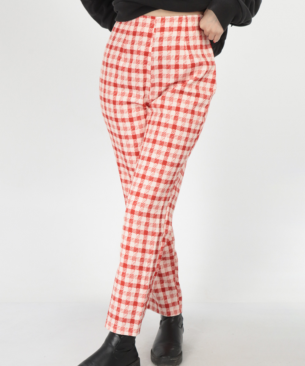 Pantaloni double crazy, rosu, s