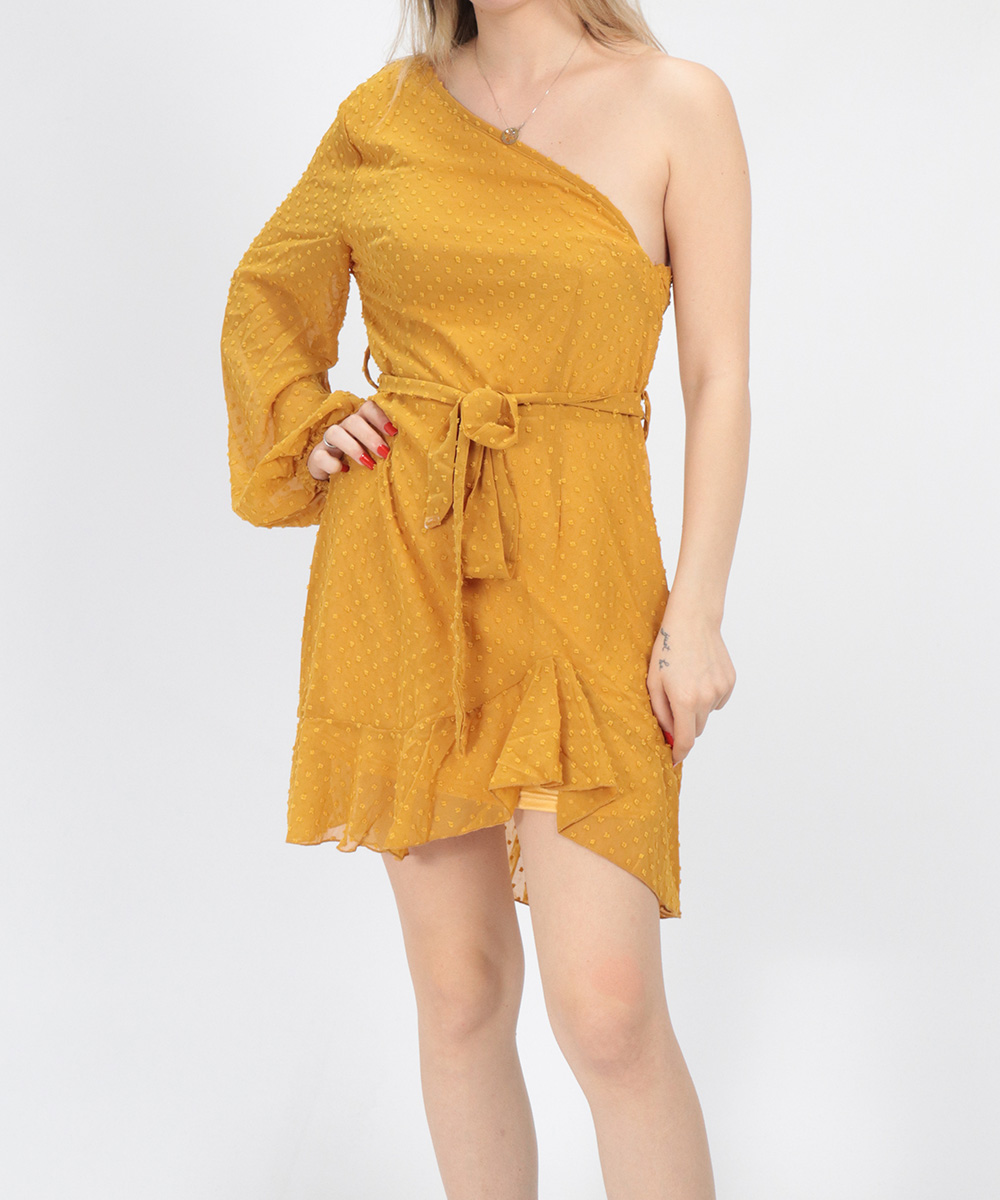 Rochie scurta shein, mustar, l