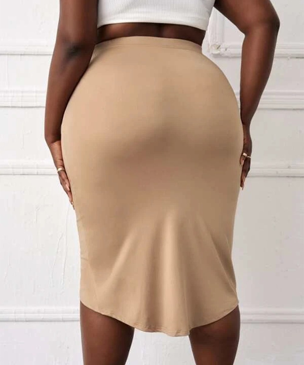 Fusta SHEIN CURVE, crem, 2XL - 1 | YEO