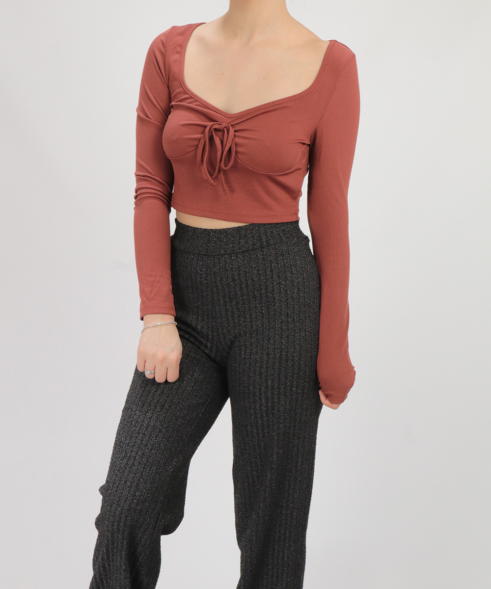 Top shein, roz pudra inchis, l