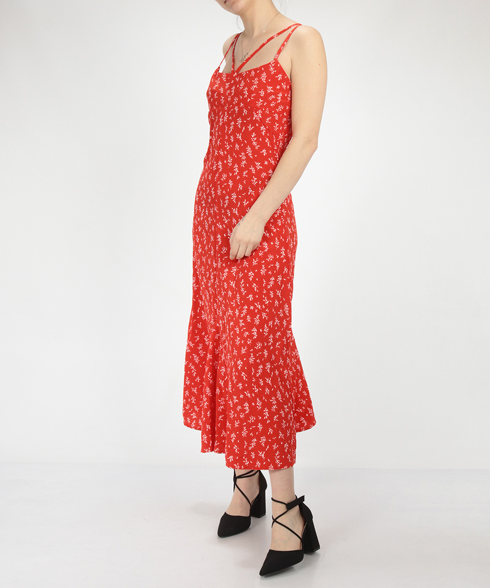 Rochie medie shein, rosu, xs