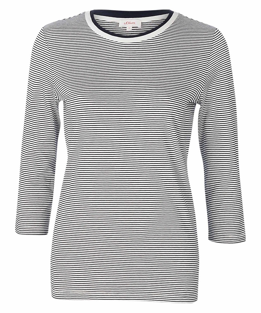 Bluza s.Oliver, alb/bleumarin - 1 | YEO