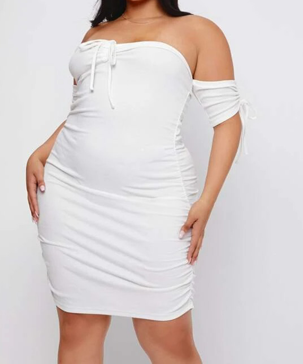 Rochie scurta shein curve, alb, 2xl