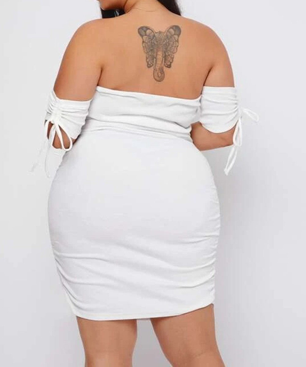 Rochie  Scurta SHEIN CURVE, alb, 2XL - 1 | YEO