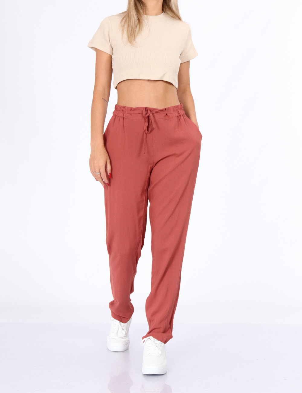 Pantaloni Vero Moda, caramiziu, M
