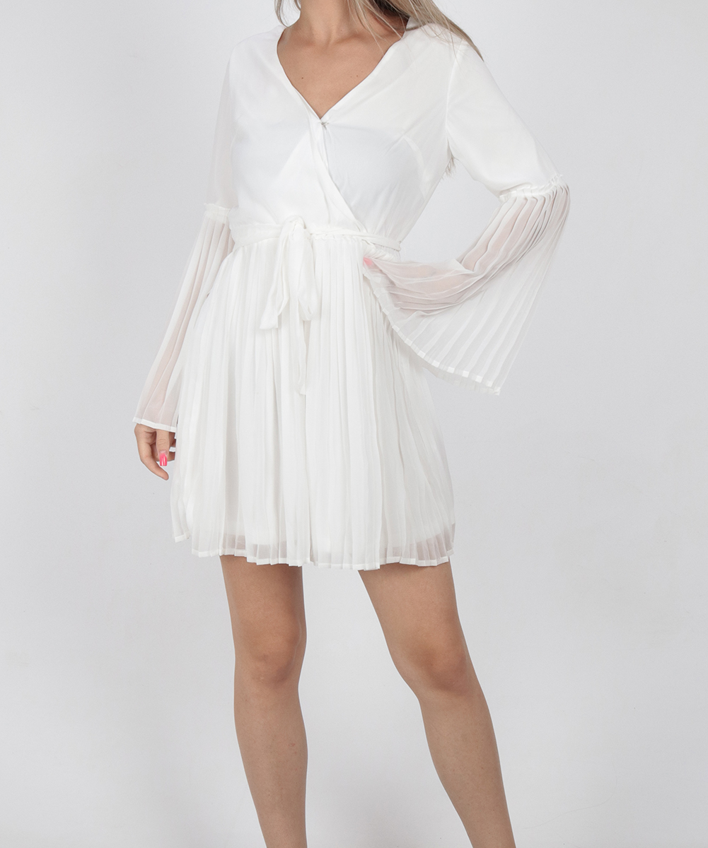 Rochie scurta BUBBLEROOM, alb