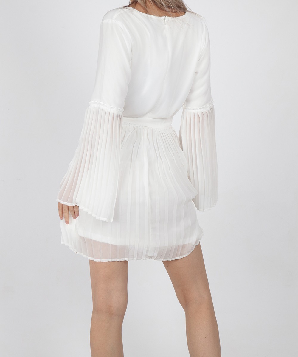 Rochie scurta BUBBLEROOM, alb - 1 | YEO