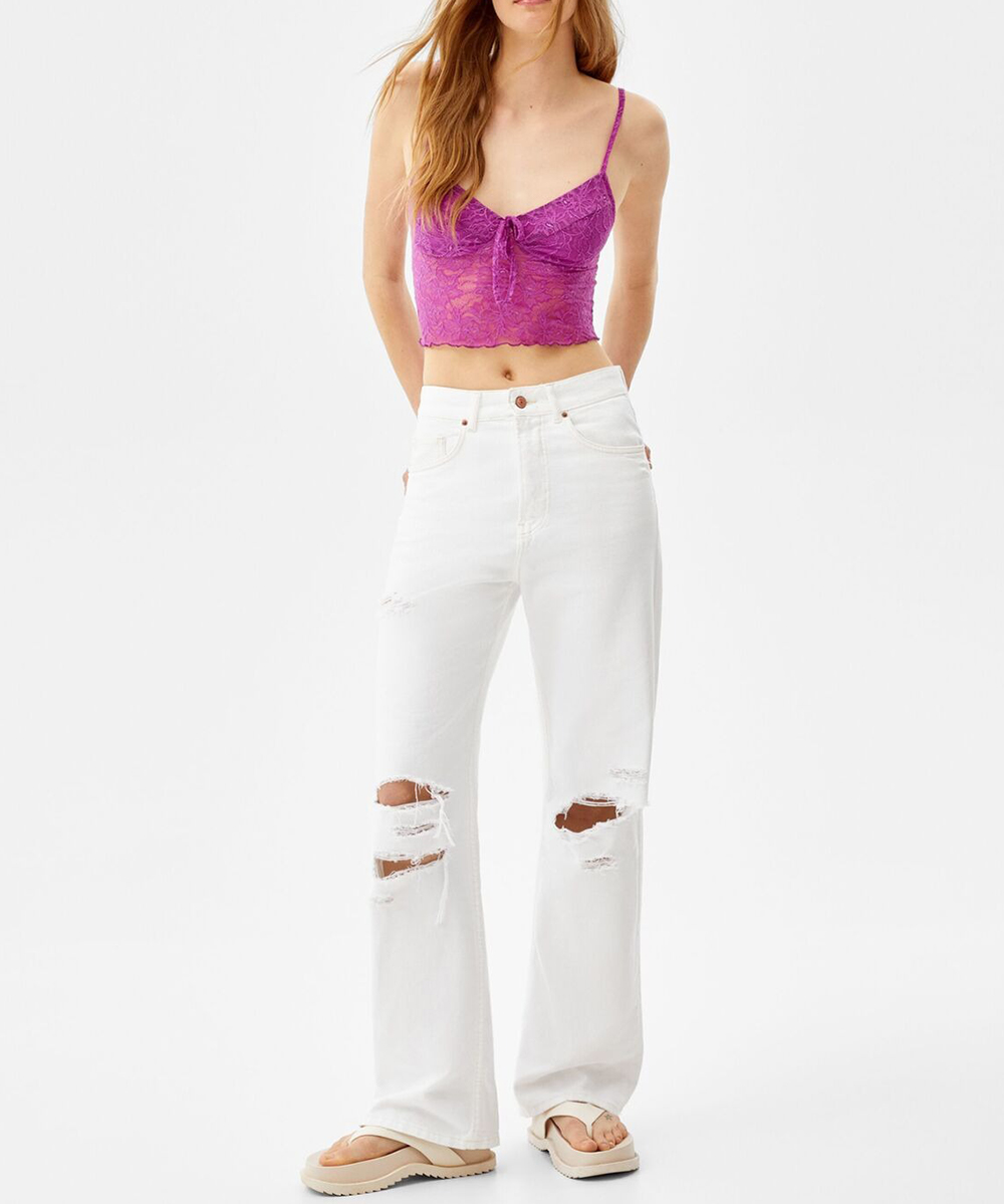 Top Bershka, mov, M
