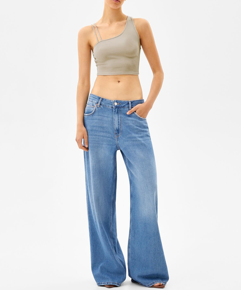 Top Bershka, crem, L