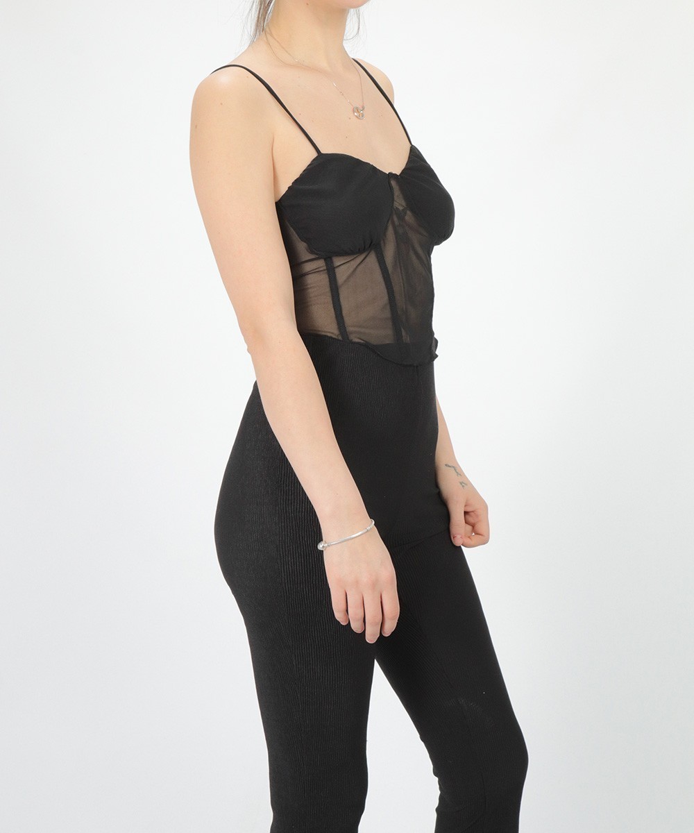 Top Bershka, negru, M - 1 | YEO