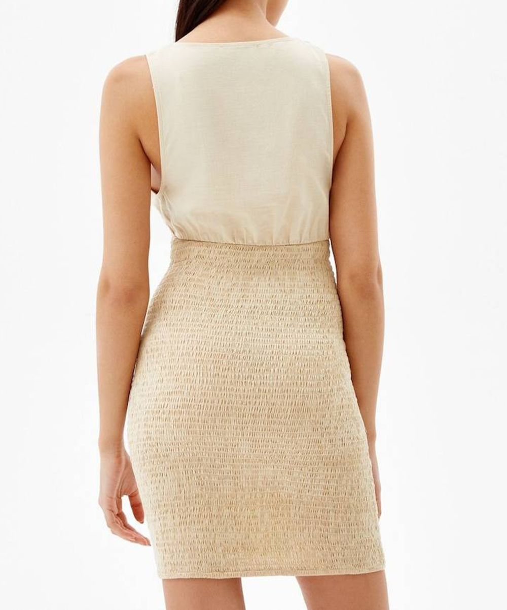 Rochie scurta Bershka, bej, S - 1 | YEO