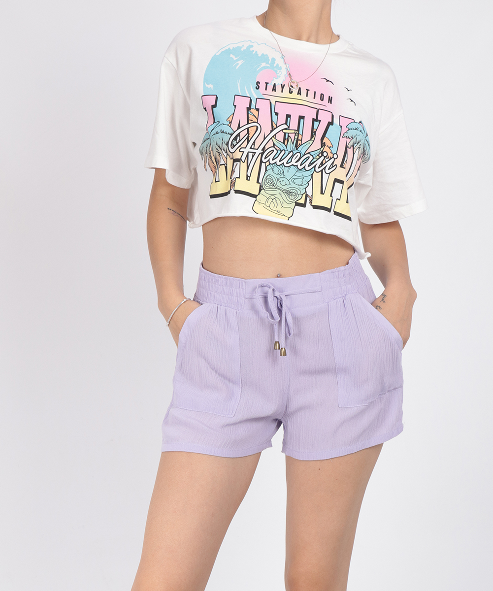 Pantaloni scurti hailys, mov, s
