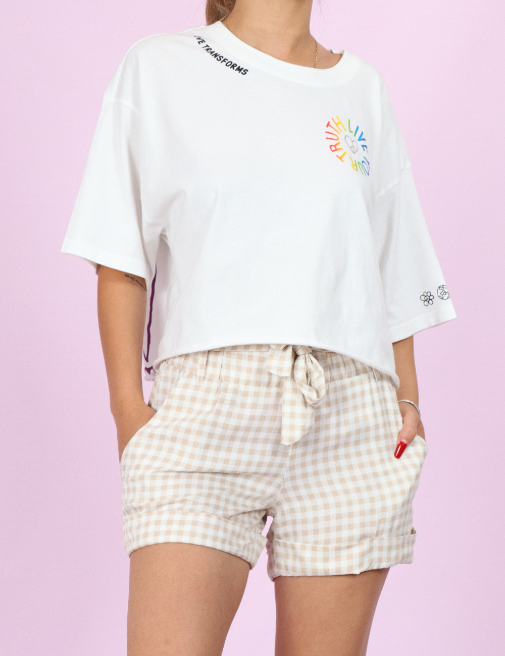 Pantaloni scurti hailys, alb/crem, l