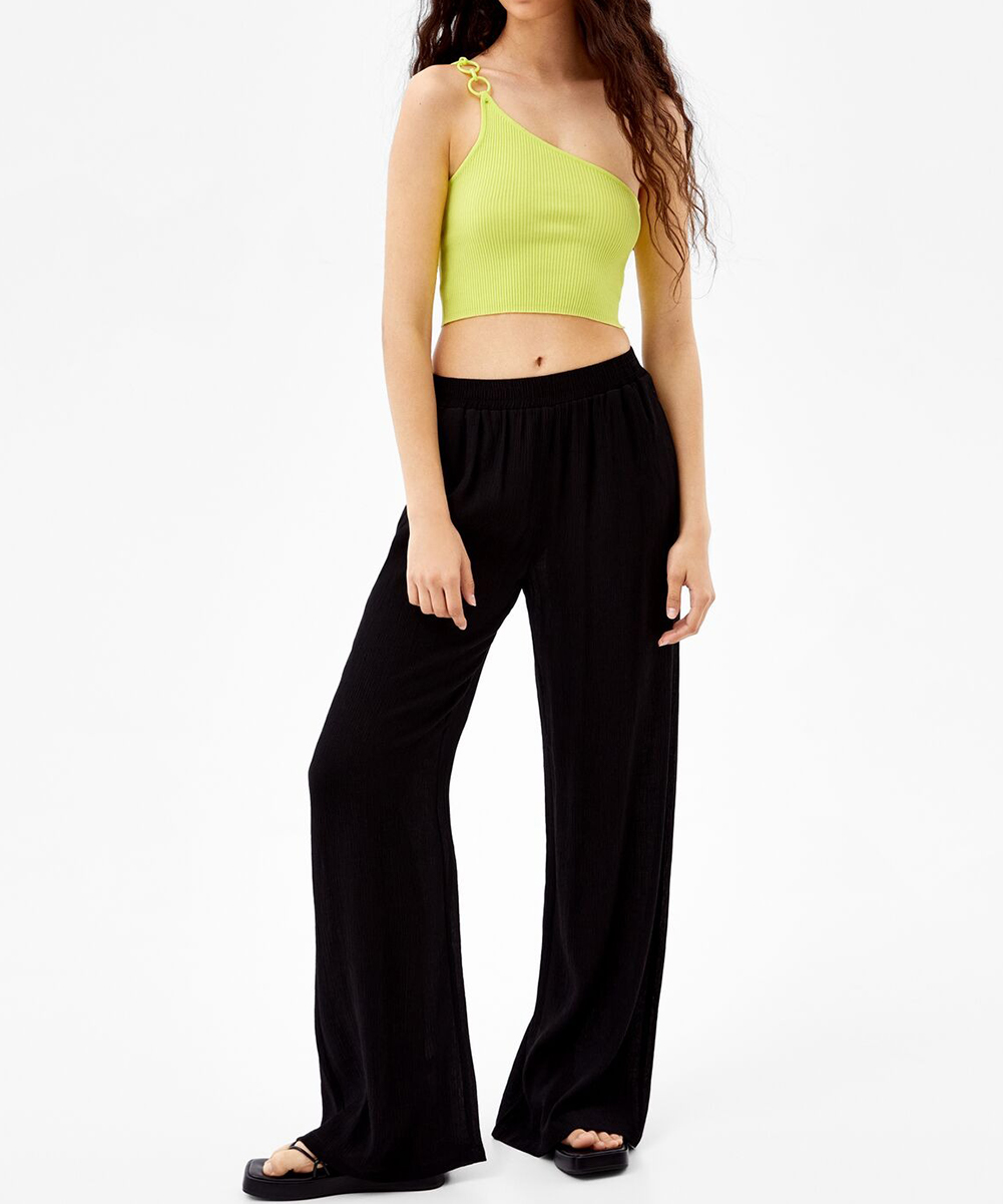 Top Bershka, verde, M