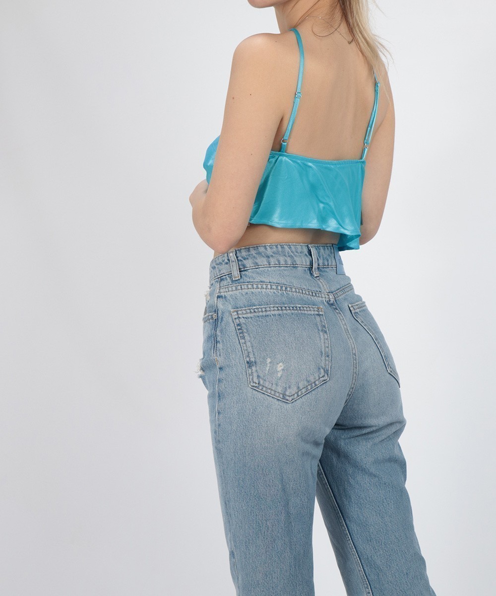 Top Bershka, albastru, M - 1 | YEO