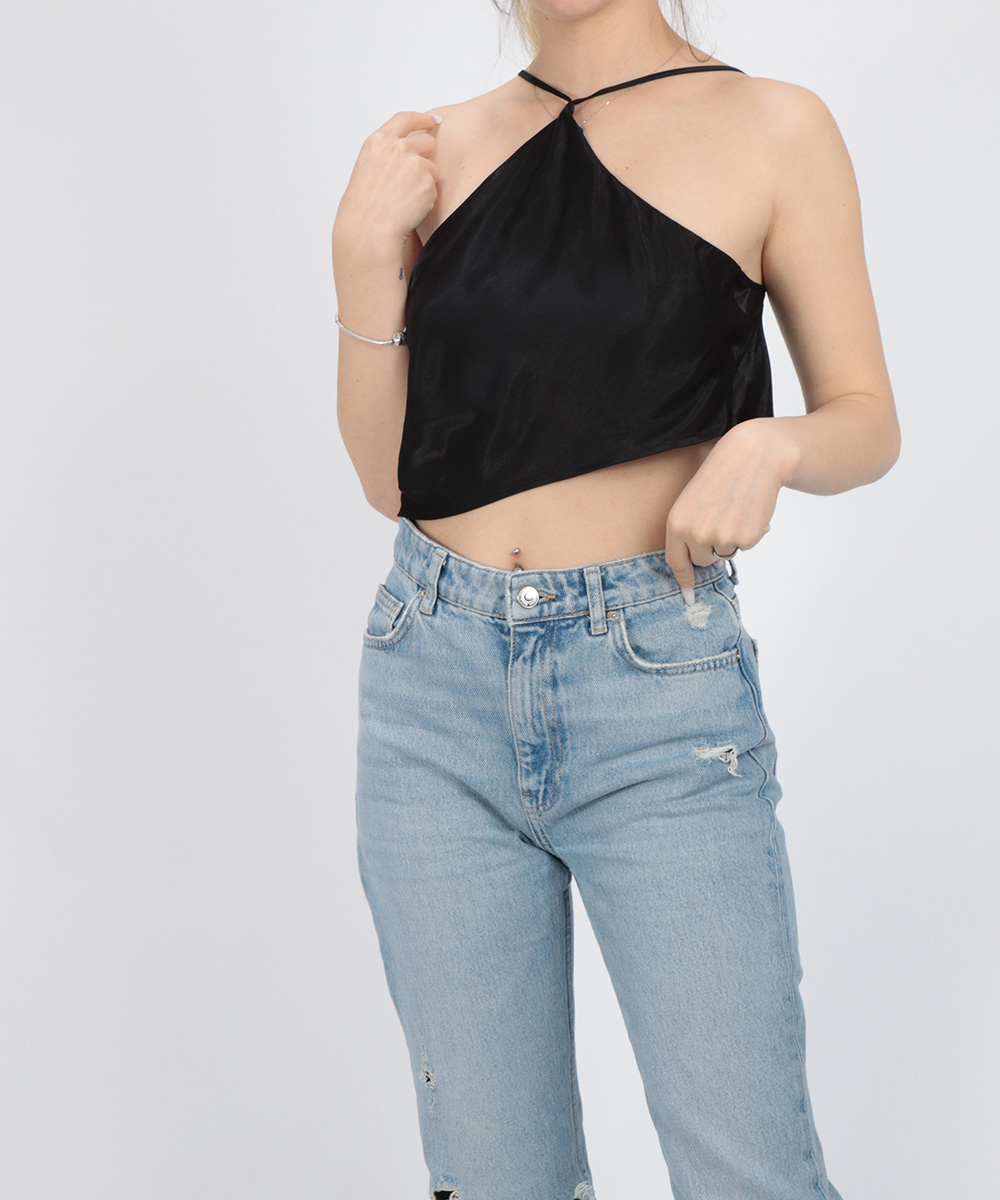 Top Bershka, negru, S