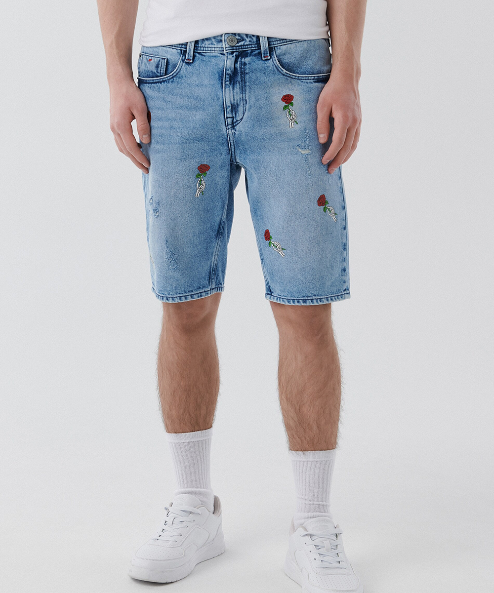 Pantaloni scurti CROPP, albastru, 28