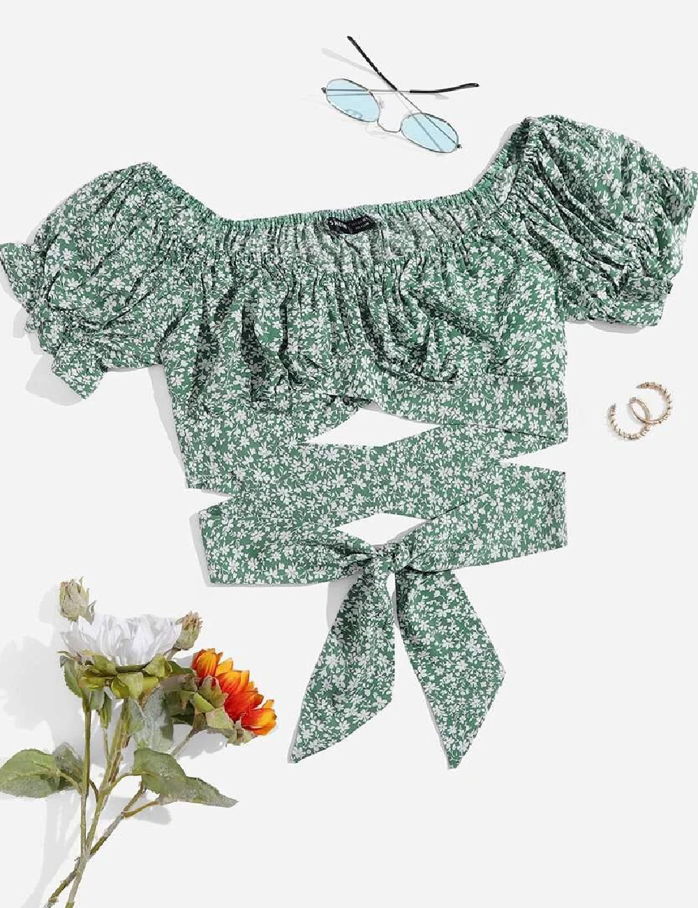 Top SHEIN, verde, M