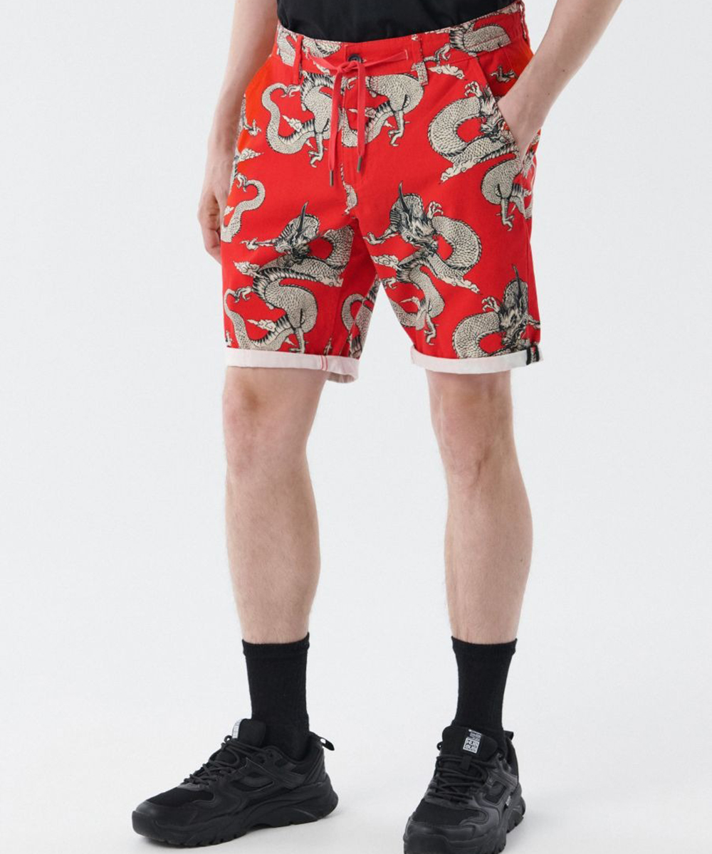 Pantaloni scurti CROPP, rosu, 30