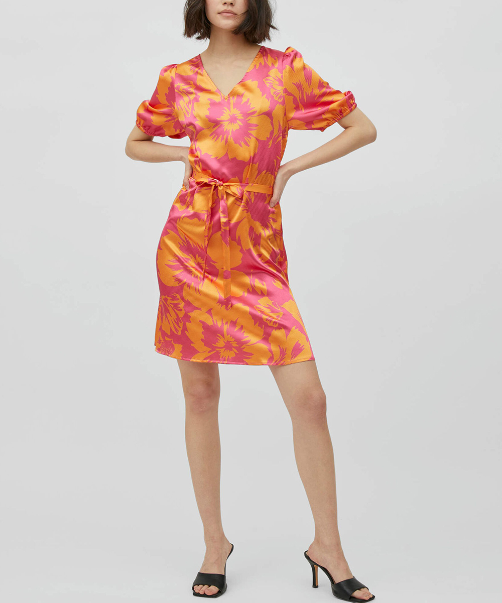 Rochie scurta Vila, roz, 34
