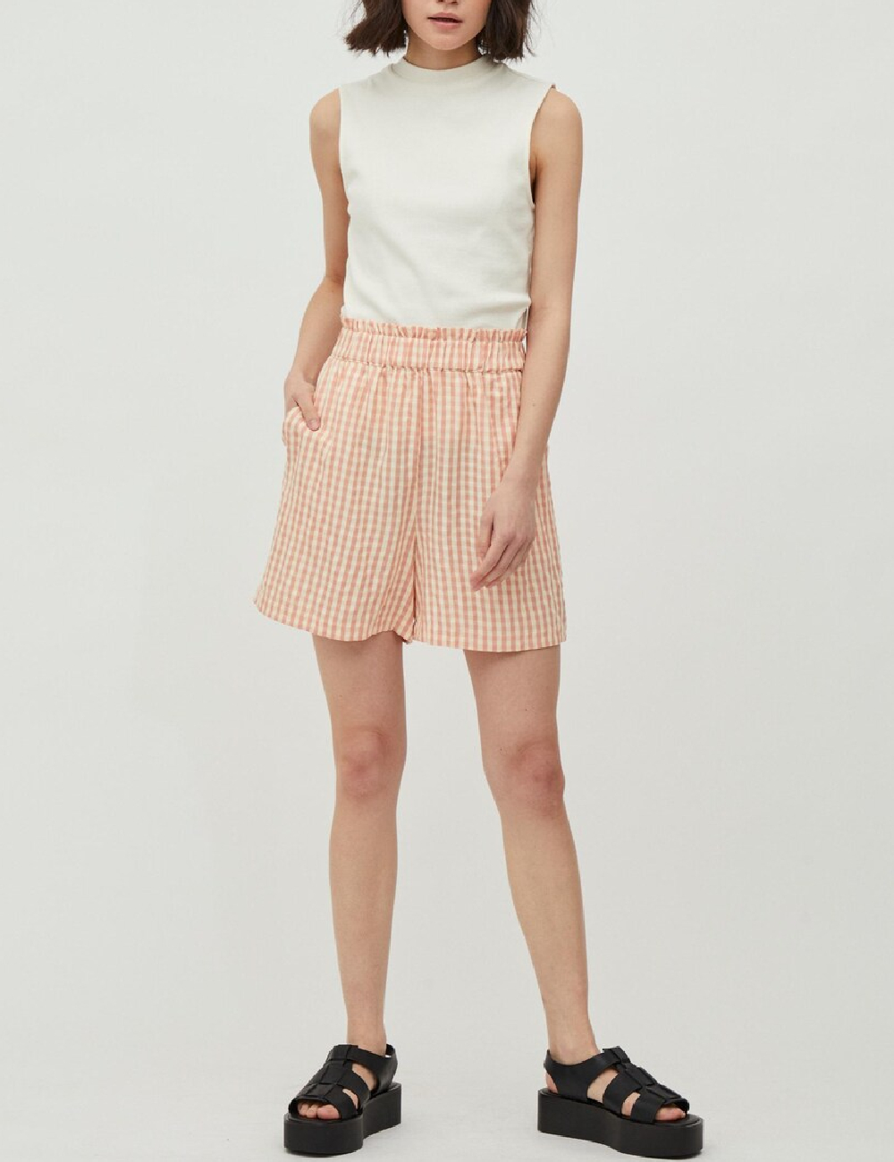 Pantaloni scurti Vila, piersica, 36