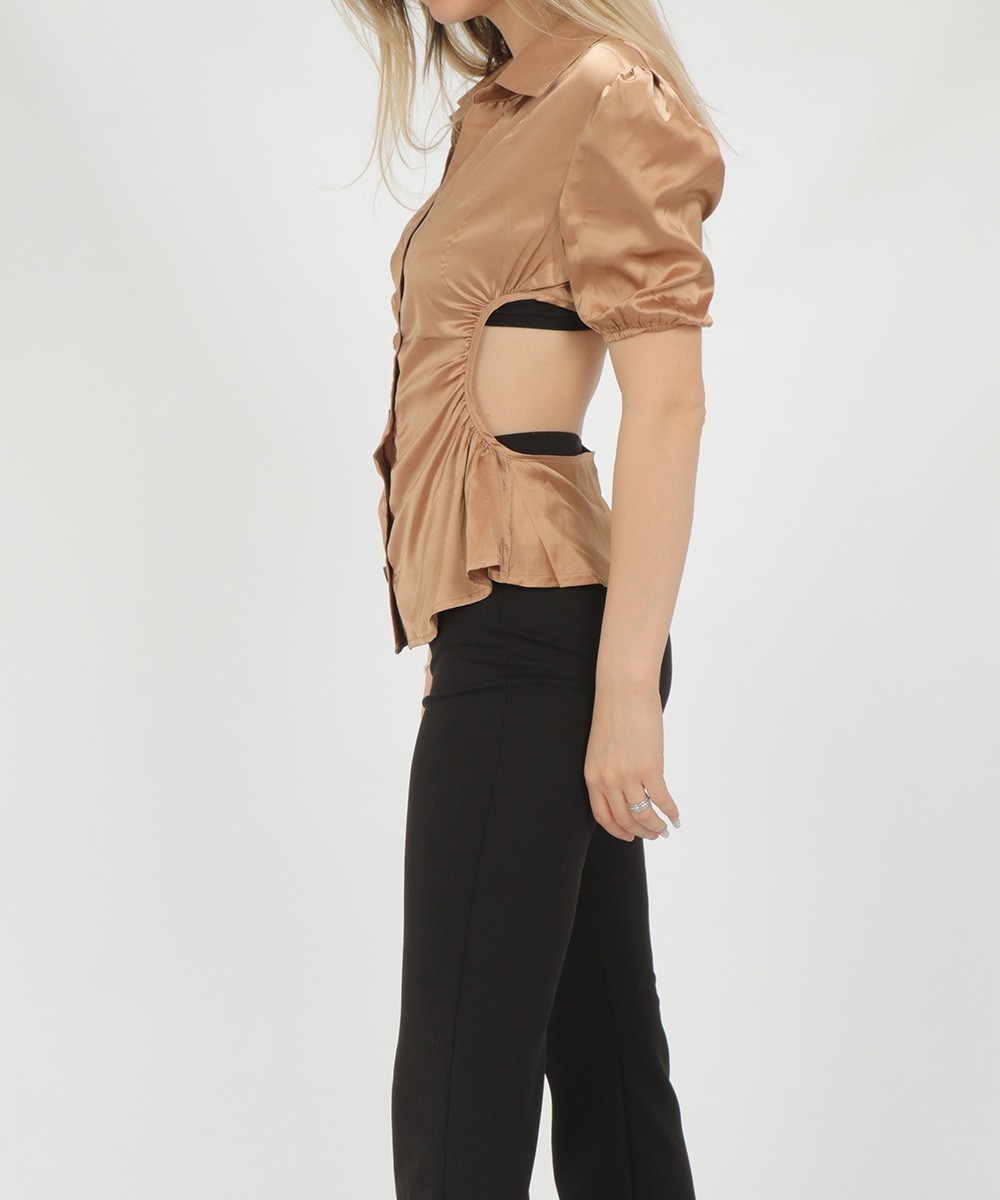 Camasa SHEIN, maro, S - 1 | YEO