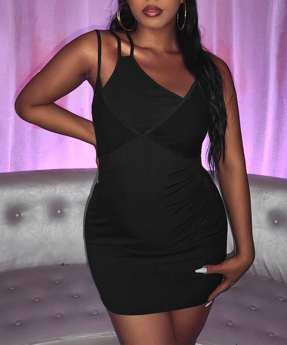 Rochie scurta shein curve, negru, 1 xl