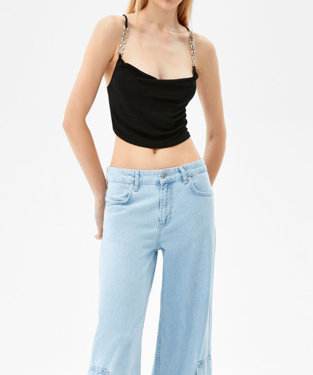 Top Bershka, negru, M
