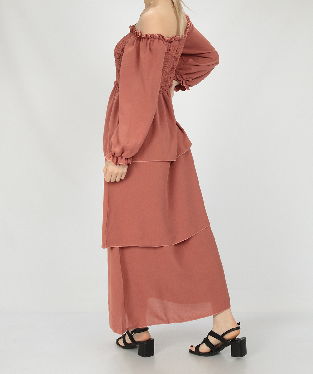 Rochie lunga SHEIN, roz pudra inchis, M - 1 | YEO