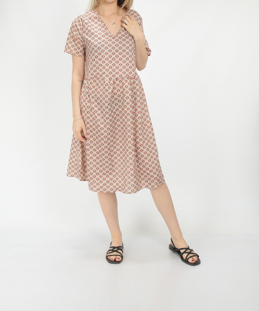 Rochie medie emery rose, maro deschis, s
