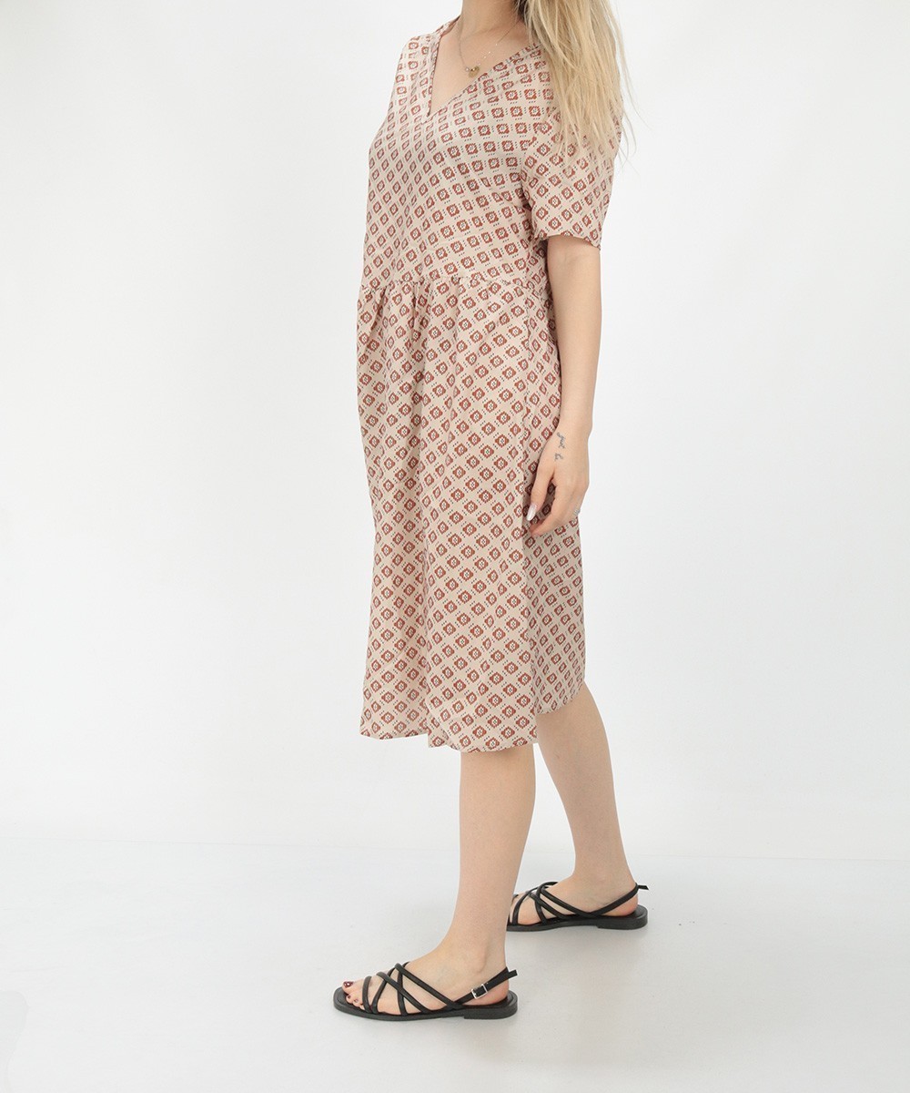 Rochie medie Emery Rose, maro deschis, S - 1 | YEO