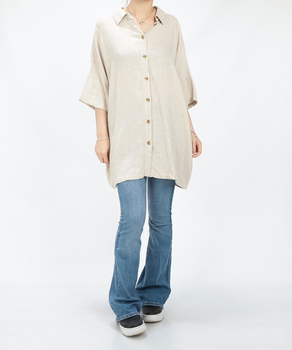 Camasa overzise Vero Moda, crem, M