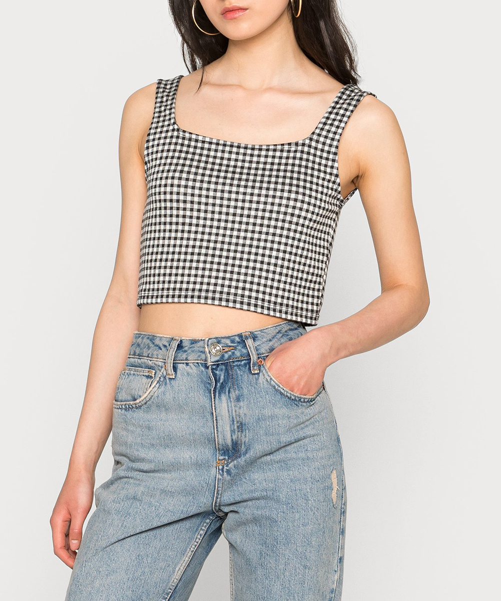 Top vila, negru/alb, xs