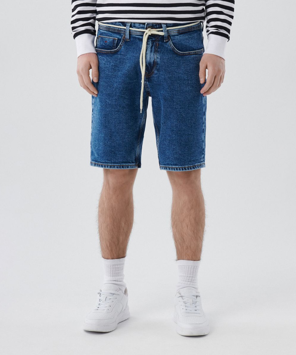 Pantaloni scurti CROPP, albastru, 28