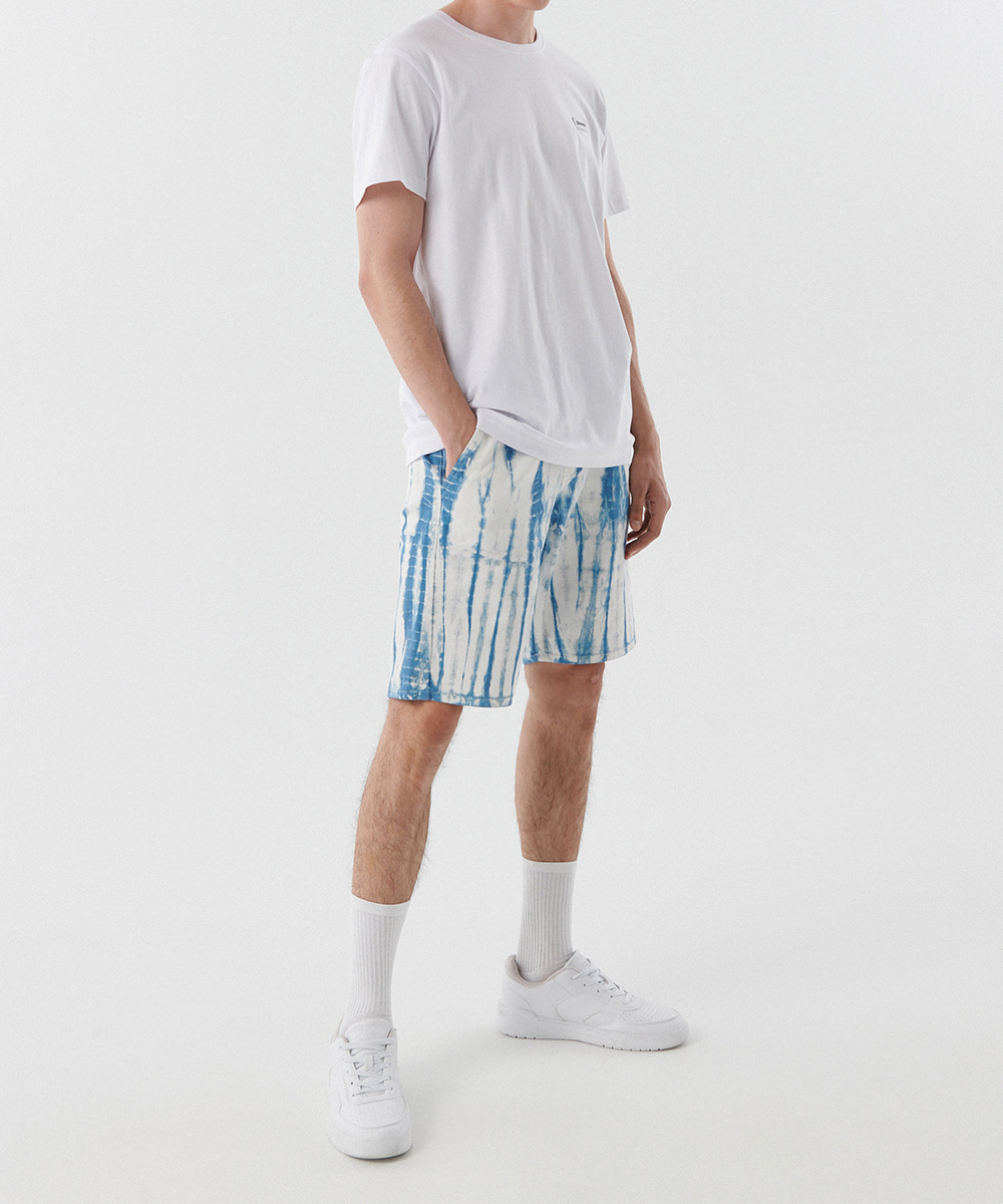 Pantaloni Scurti CROPP, alb/albastru, 28