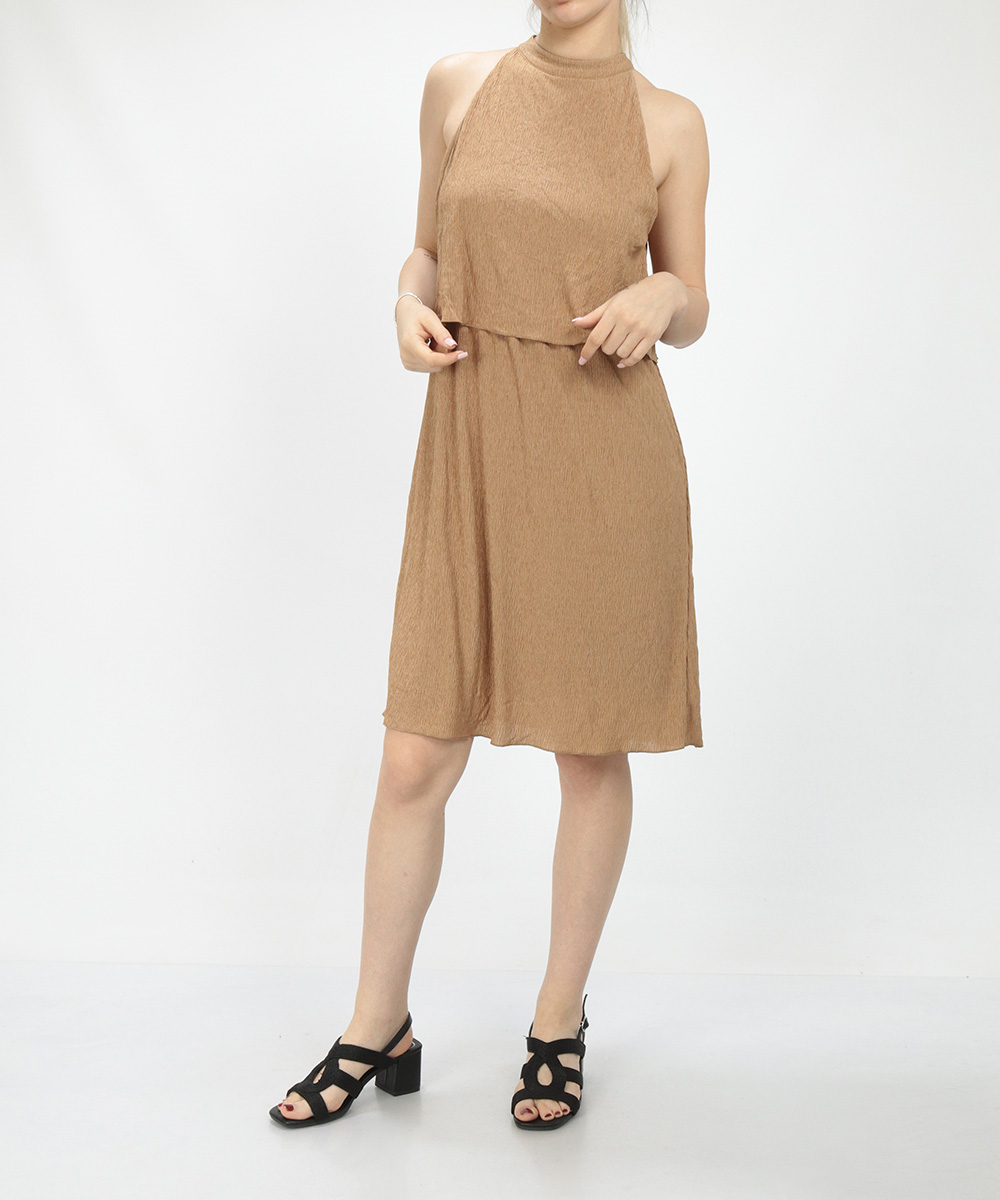 Rochie scurta Vila, maro, M