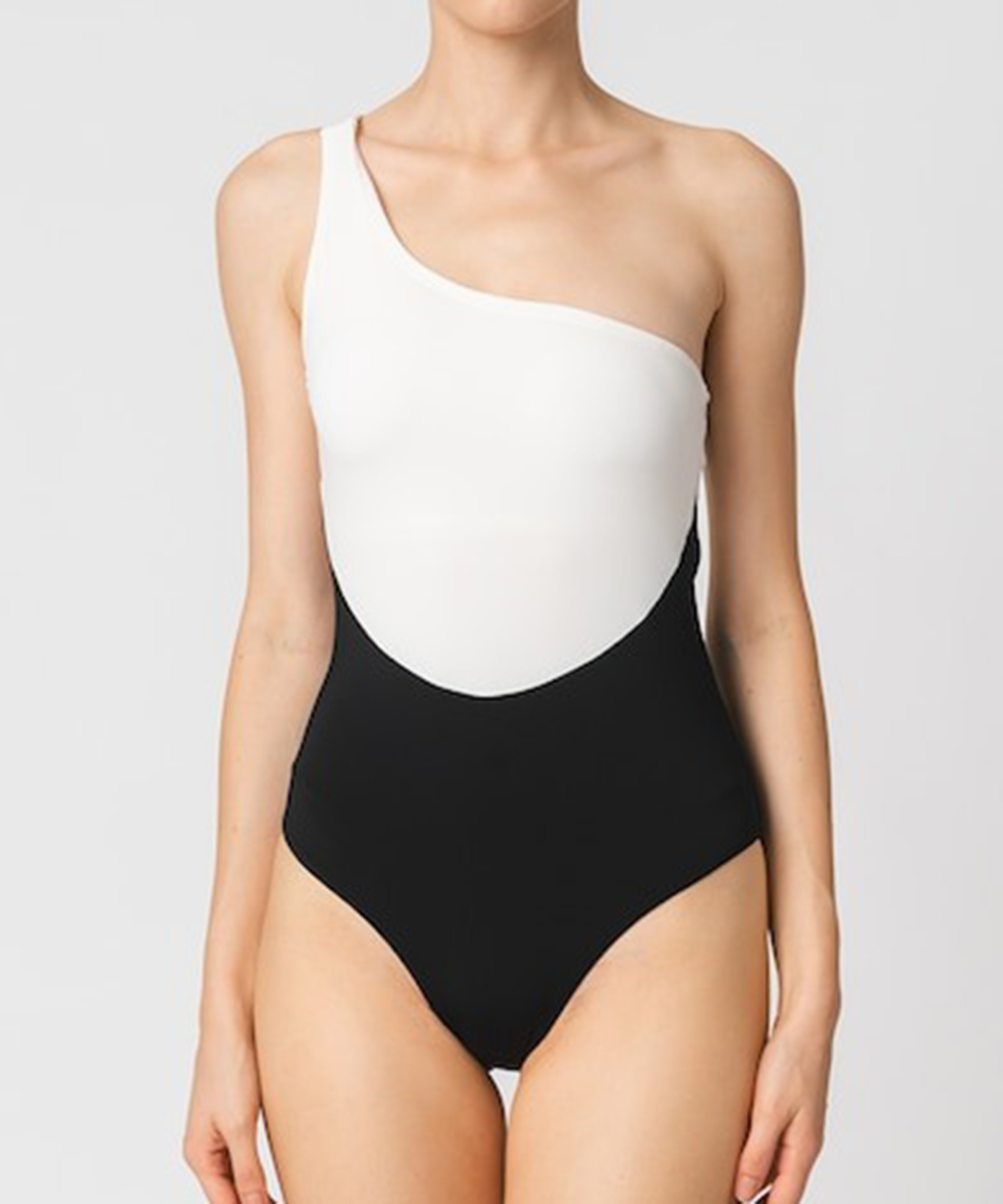 Costum de baie Vero Moda, alb-negru, S