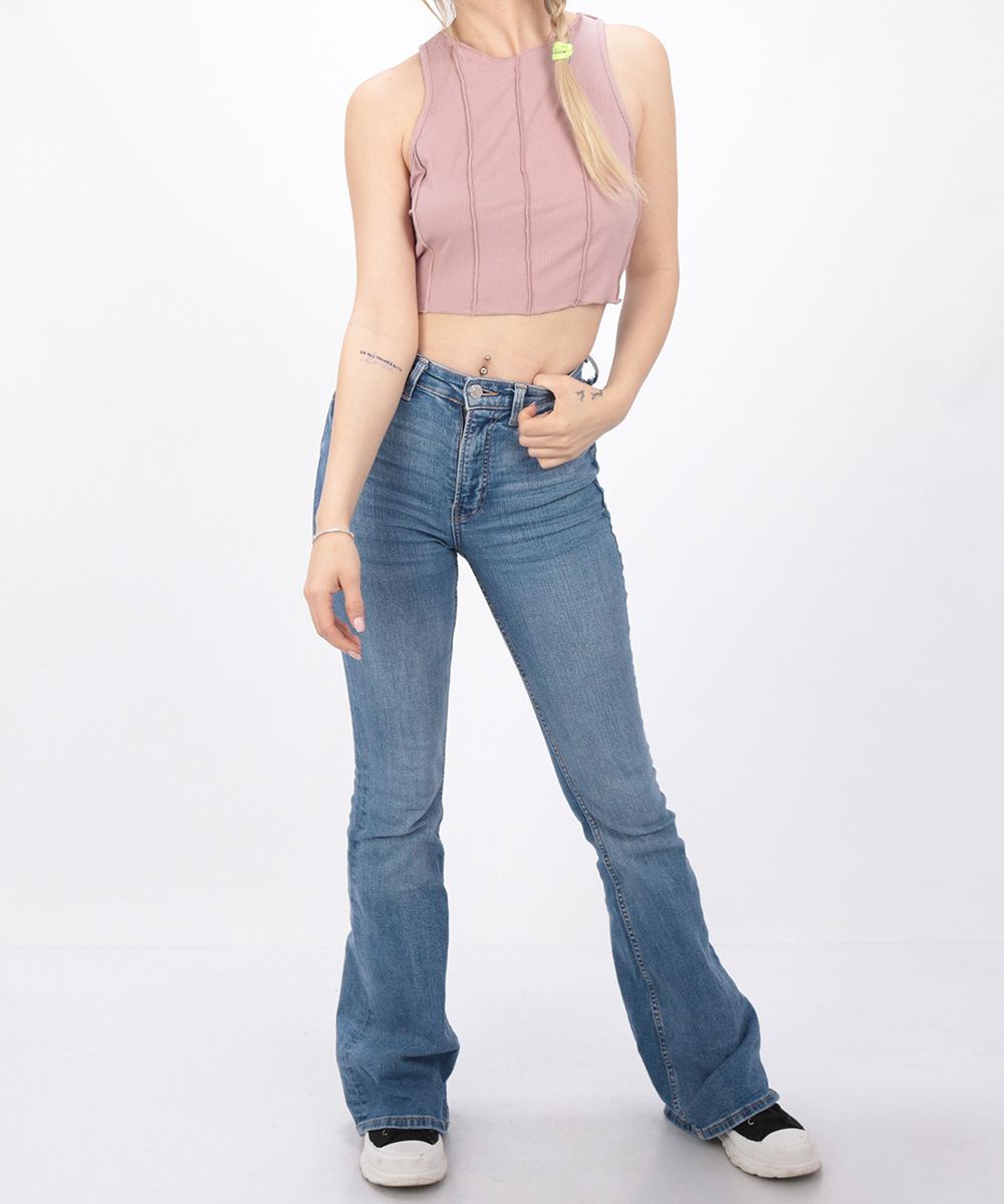 Top shein, roz pudra, s