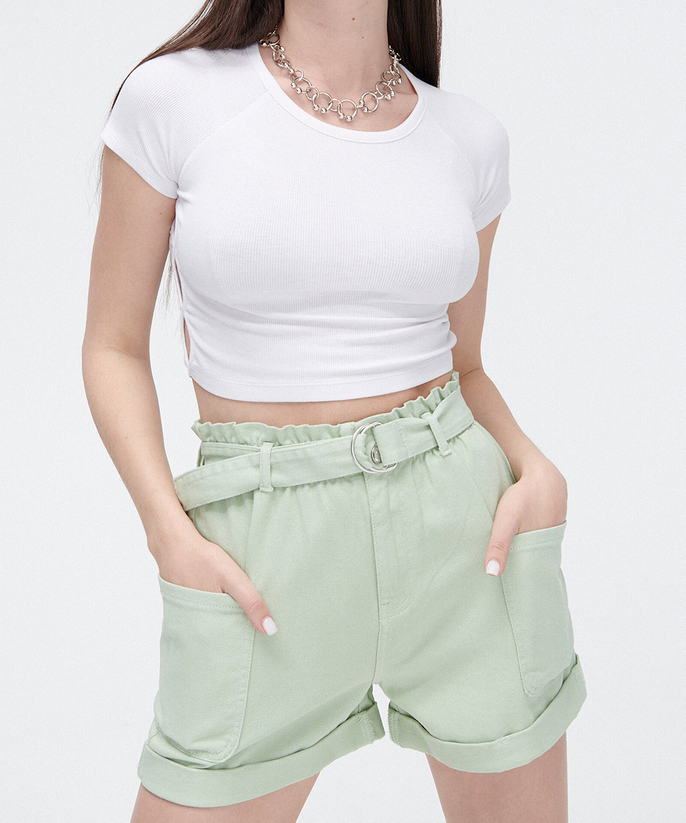 Pantaloni Scurti CROPP, verde, 32