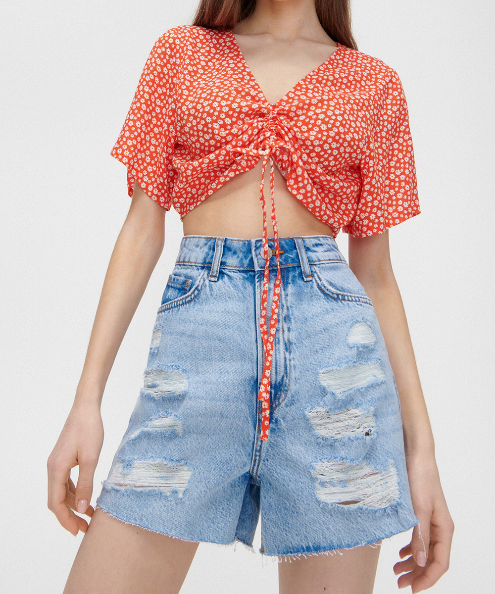 Pantaloni Scurti CROPP, albastru, 32
