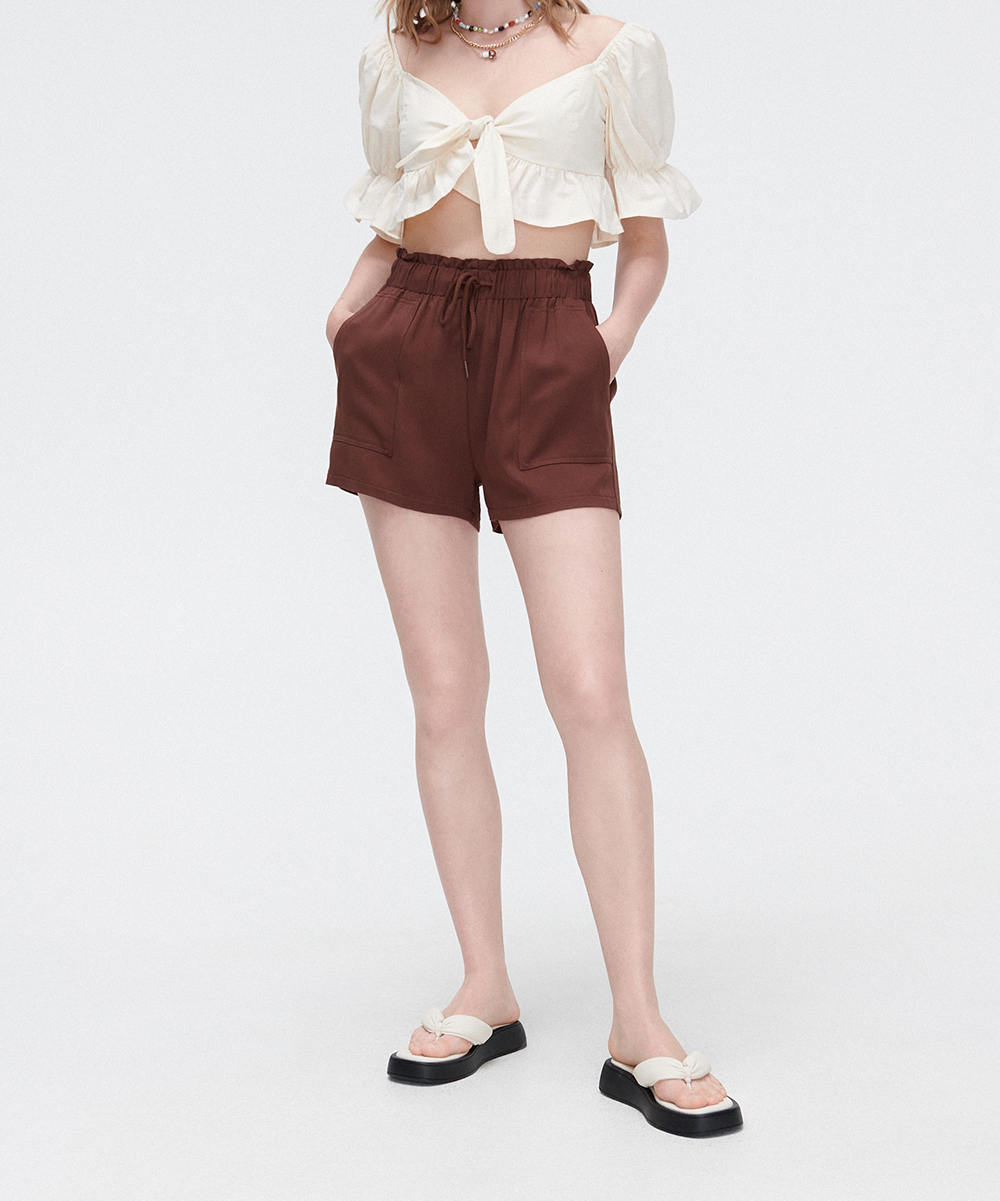 Pantaloni Scurti CROPP, maro, 32