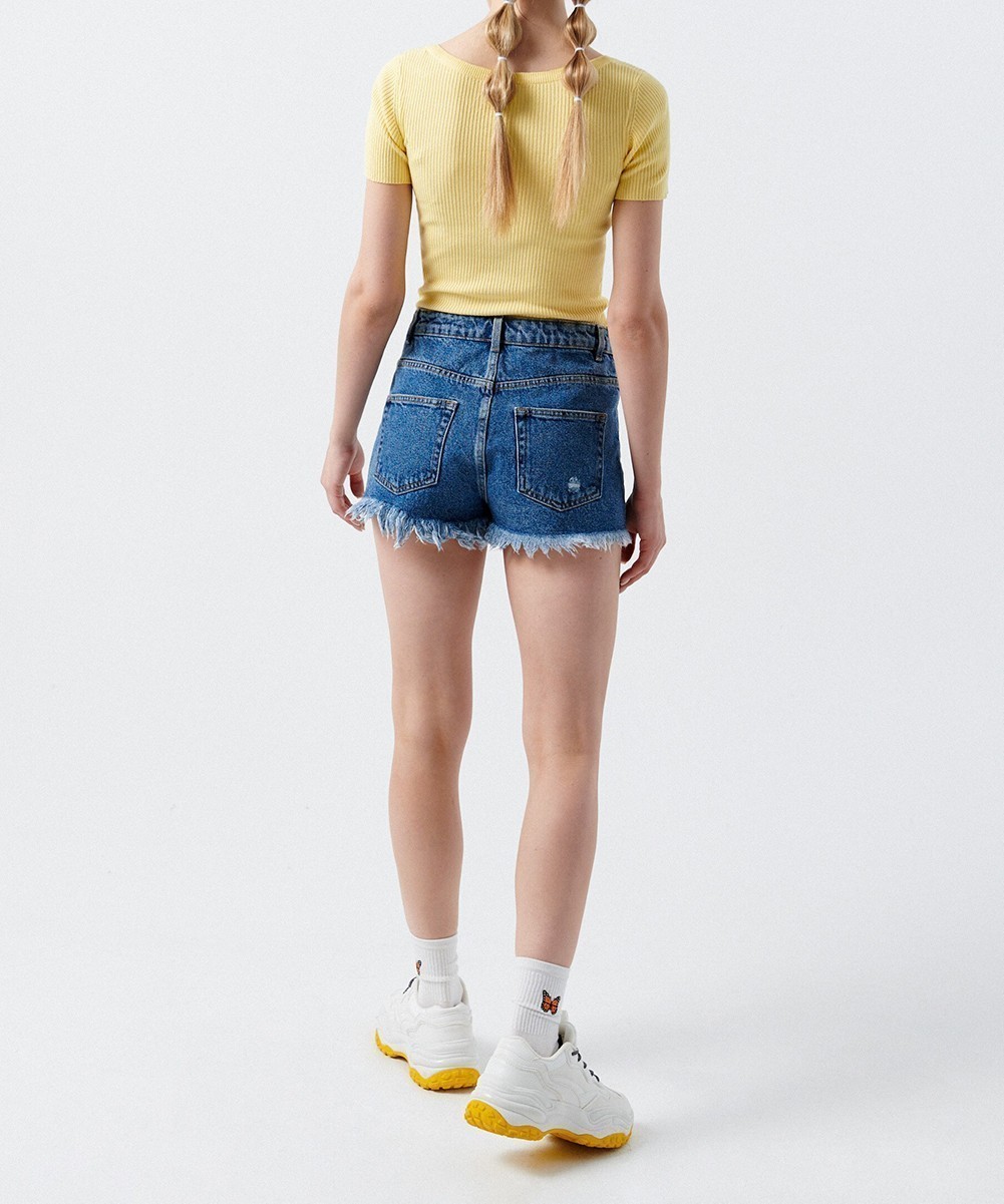 Pantaloni scurti CROPP, bleumarin - 1 | YEO